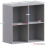 Vida Designs (Grey, Grey) Durham 4 Cube Shelf Wood Bookcase with 2 Baskets 3