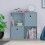Vida Designs (Grey, Grey) Durham 4 Cube Shelf Wood Bookcase with 2 Baskets 6