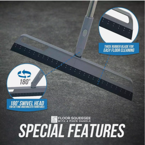 Floor Squeegee Rubber Handle Wipe Wet Room Heavy Duty Industrial Large 1
