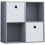 Vida Designs (Grey, White) Durham 4 Cube Shelf Wood Bookcase with 2 Baskets 1