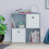 Vida Designs (Grey, White) Durham 4 Cube Shelf Wood Bookcase with 2 Baskets 6