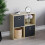 Vida Designs (Oak, Black) Durham 4 Cube Shelf Wood Bookcase with 2 Baskets 8