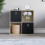 Vida Designs (Oak, Black) Durham 4 Cube Shelf Wood Bookcase with 2 Baskets 6