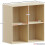 Vida Designs (Oak, Grey) Durham 4 Cube Shelf Wood Bookcase with 2 Baskets 3