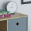 Vida Designs (Oak, Grey) Durham 4 Cube Shelf Wood Bookcase with 2 Baskets 7