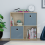 Vida Designs (Oak, Grey) Durham 4 Cube Shelf Wood Bookcase with 2 Baskets 6