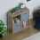 Vida Designs (Oak, Grey) Durham 4 Cube Shelf Wood Bookcase with 2 Baskets 9