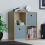 Vida Designs (Oak, Grey) Durham 4 Cube Shelf Wood Bookcase with 2 Baskets 5