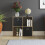 Vida Designs (Dark Wood, Black) Durham 4 Cube Shelf Wood Bookcase with 2 Baskets 6