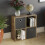 Vida Designs (Dark Wood, Black) Durham 4 Cube Shelf Wood Bookcase with 2 Baskets 8