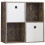 Vida Designs (Dark Wood, White) Durham 4 Cube Shelf Wood Bookcase with 2 Baskets 1