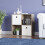 Vida Designs (Dark Wood, White) Durham 4 Cube Shelf Wood Bookcase with 2 Baskets 7