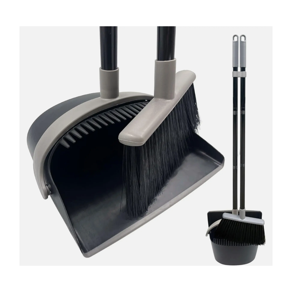 Long Handled Dustpan and Brush Set Strong Metal Handle Broom Sweeper