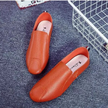 (US8.5=UK7.5=EUR42=foot length 26cm, Orange) Men's Casual Loafers Breathable Soft Slip On Retro Moccasins Driving Boat Shoes