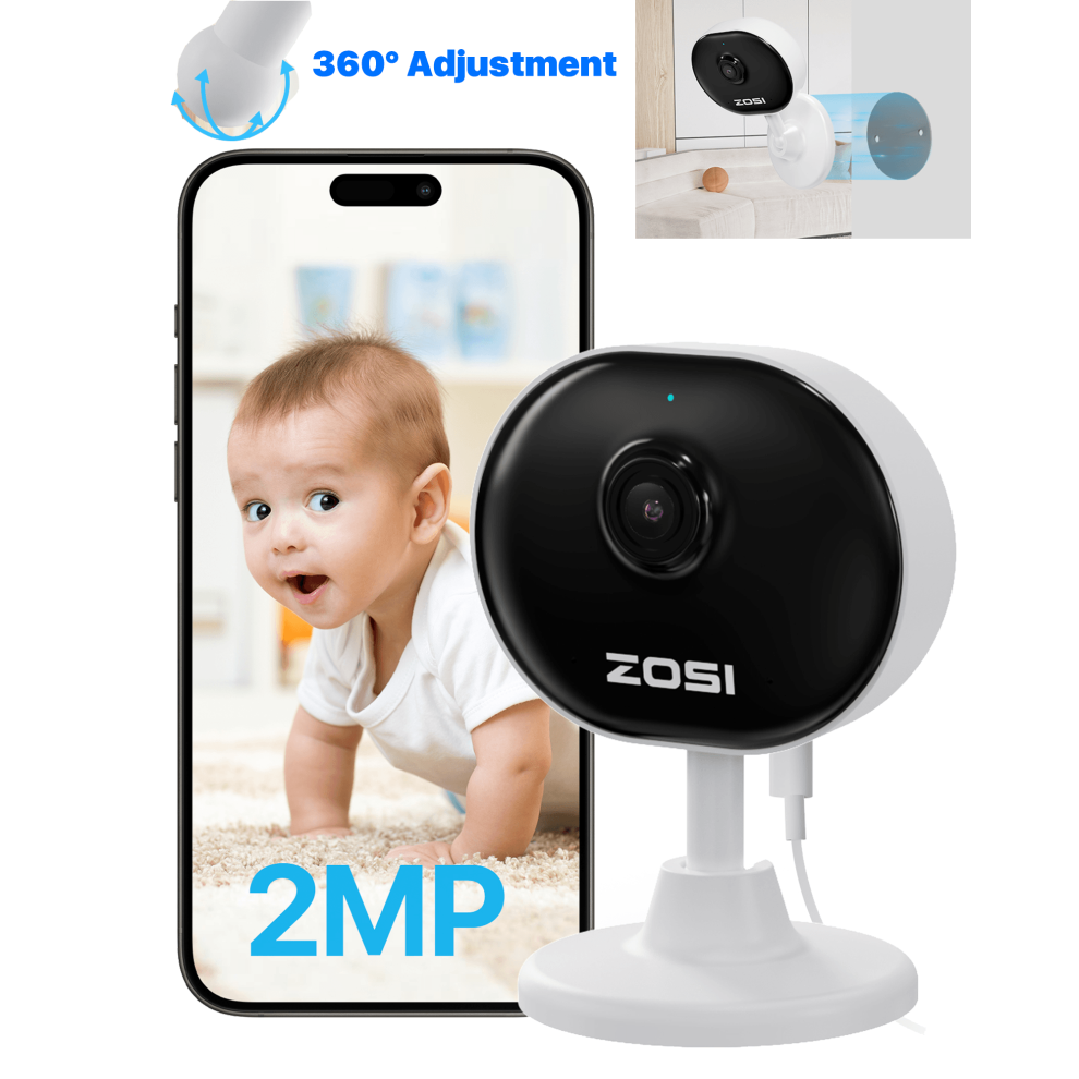 ZOSI Indoor 1080P Home Mini CCTV Camera, Two-Way Audio Night Vision