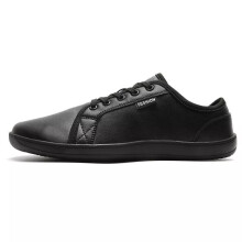 (UK 6 / EUR 39, Black) Men Women Sneaker Wide Toe Barefoot Shoes Leather Casual Shoes Lace Up Size