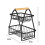 Living And Home Metal Basket Vegetable Fruit Egg Bowl Holder Spice Storage Rack Wooden Handle 5