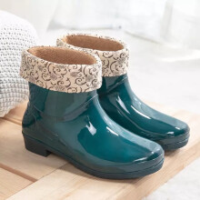 (green2?Removable cotton lining?, EUR37=US6=UK4) Womens Ladies Waterproof Rain Wellies Wellington Ankle Boots Fur Lined UK Size