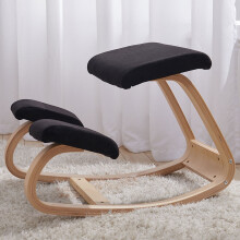 Black Wooden Kneeling Chair Ergonomic Desk Chair for Better Posture
