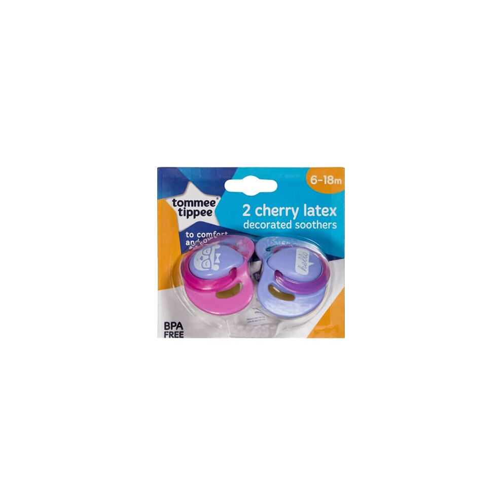 TOMME TIPPEE Essentials Cherry Latex Soother 2 Count 6-18M Assorted