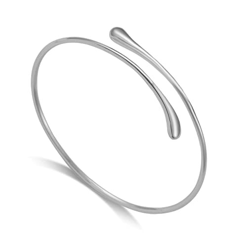Philip Jones Jewellery Philip Jones Silver Plated Teardrop Bangle