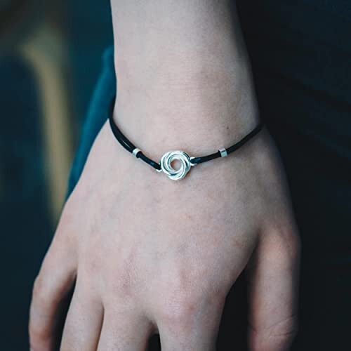 Philip Jones Jewellery Philip Jones Sterling Silver Knot Quote Bracelet 2