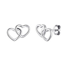 Sterling Silver Heart Link Earrings