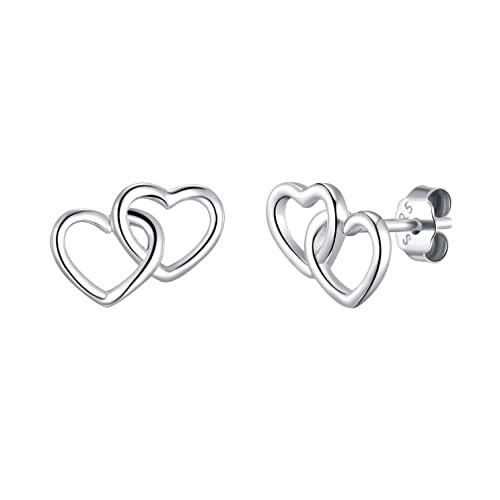 Philip Jones Jewellery Sterling Silver Heart Link Earrings
