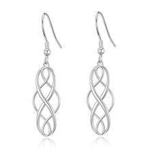 Sterling Silver Celtic Drop Earrings - 925 Hallmarked, Hypoallergenic, 43mm Length