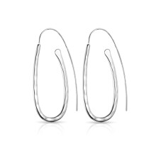 Sterling Silver Hammered Hoop Earrings