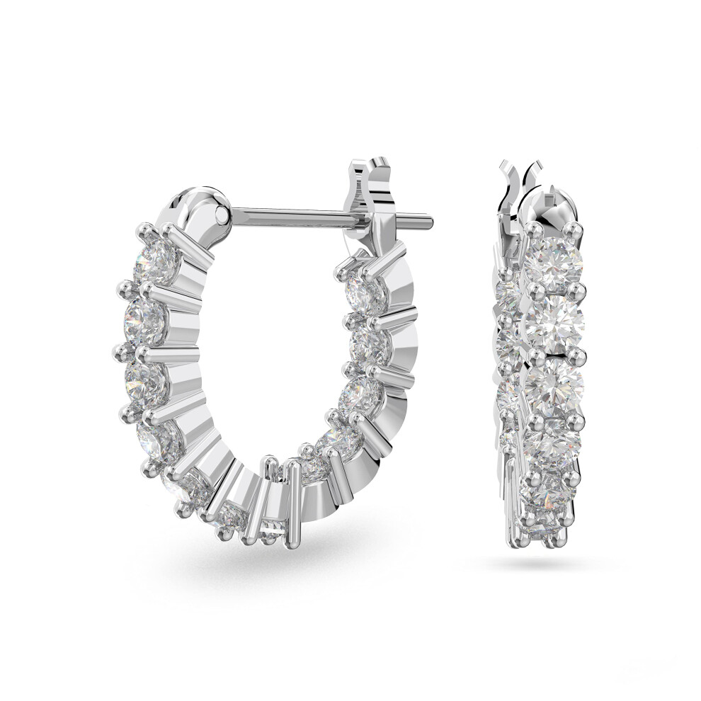 Swarovski Vittore Hoop Earrings, Rhodium Plated White