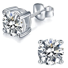 Earrings for Women Moissanite Stud Earrings for Men 925 Sterling Silver 18K White Gold Plated 5.0mm