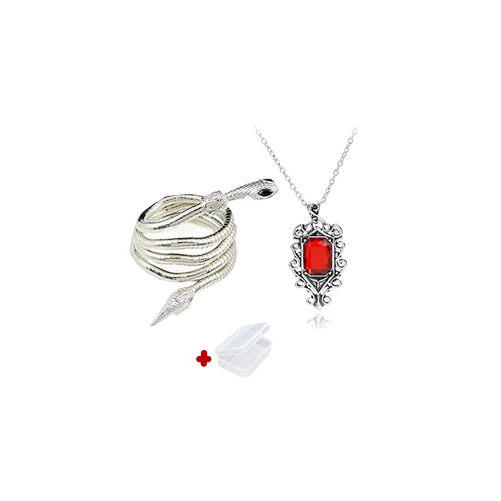 YouU 2 Pcs City of Bones Isabelle Lightwood's Electrum Whip Serpent Snake Bracelet and necklace Set with Storage Box