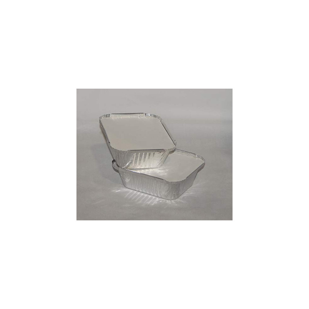 100 x Aluminium Foil Food Containers and Lids Size 2 Trays Large Storage Takeaways?