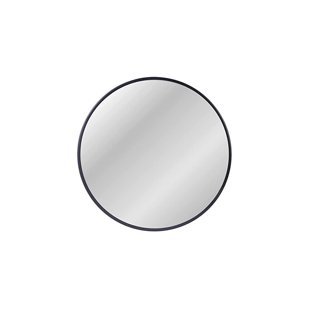 ZENIDA Round Mirror for Wall, 50x50 cm Metal Framed Circle Mirror, Large Bathroom Mirror, Black Wall Mirror for Living Room Bedroom Entryway Decor