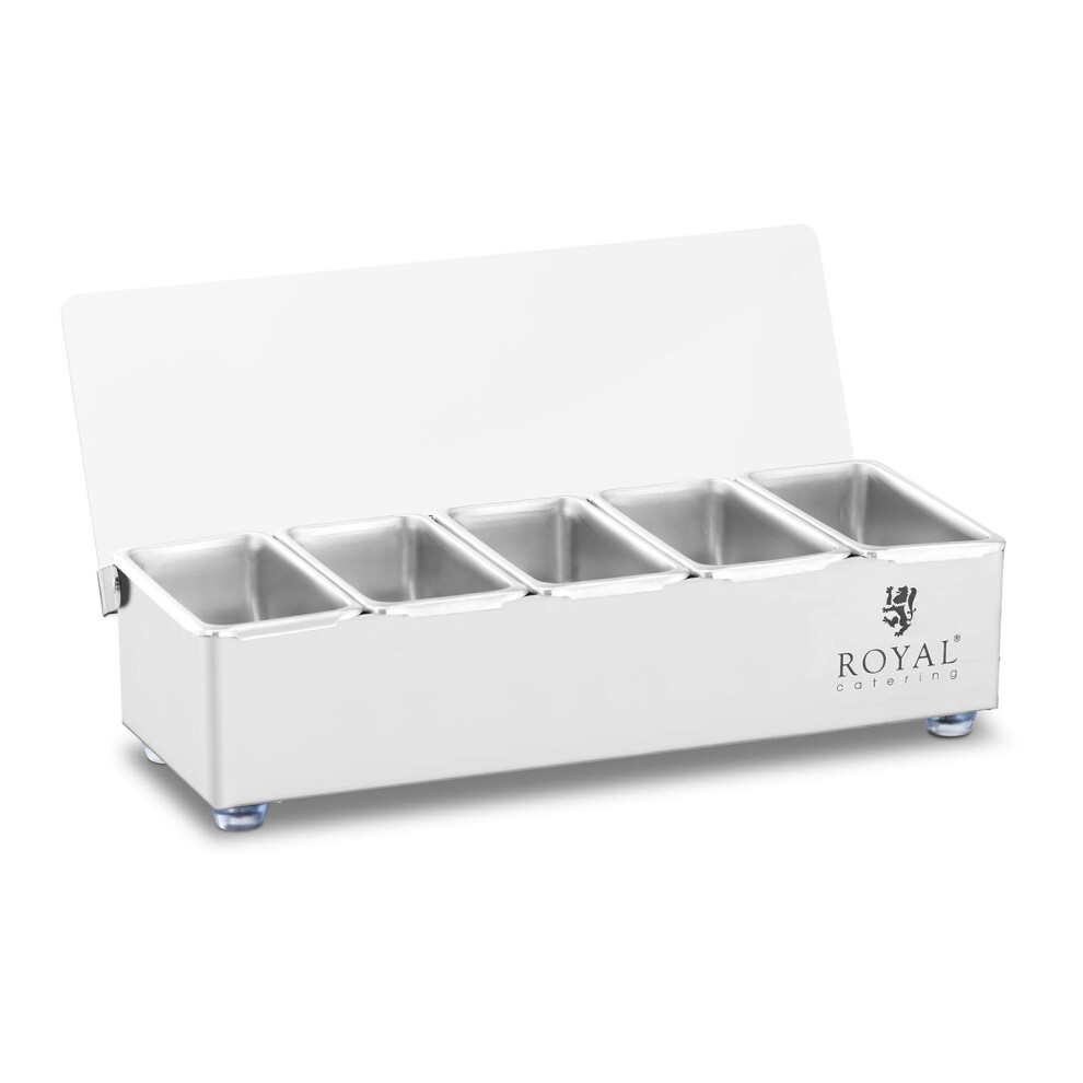 Royal Catering RCCBSP 5 Ingredient Container Stainless Steel 5 x 0.4 L Top Shelf Stainless Steel