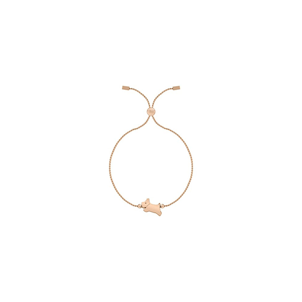 Radley Ladies 18ct Rose Gold Plated Twist Chain Jumping Dog Friendship Bracelet RYJ3162S