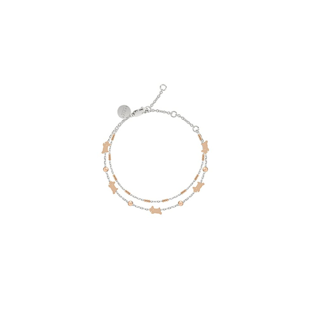 RADLEY Ladies Silver & 18ct Rose Gold Plated Double Layer Bracelet RYJ3197S