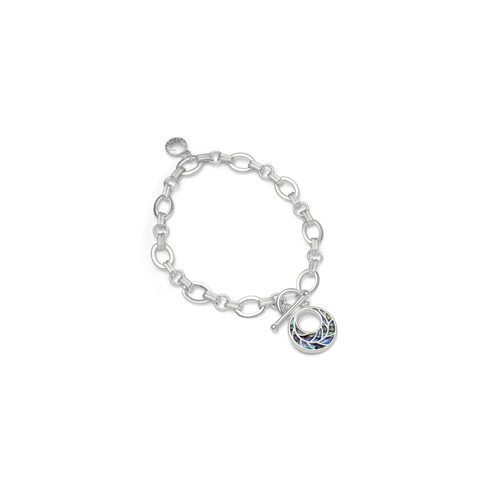 Equilibrium Paua Shell Silver Plated Elegance Charm Bracelet