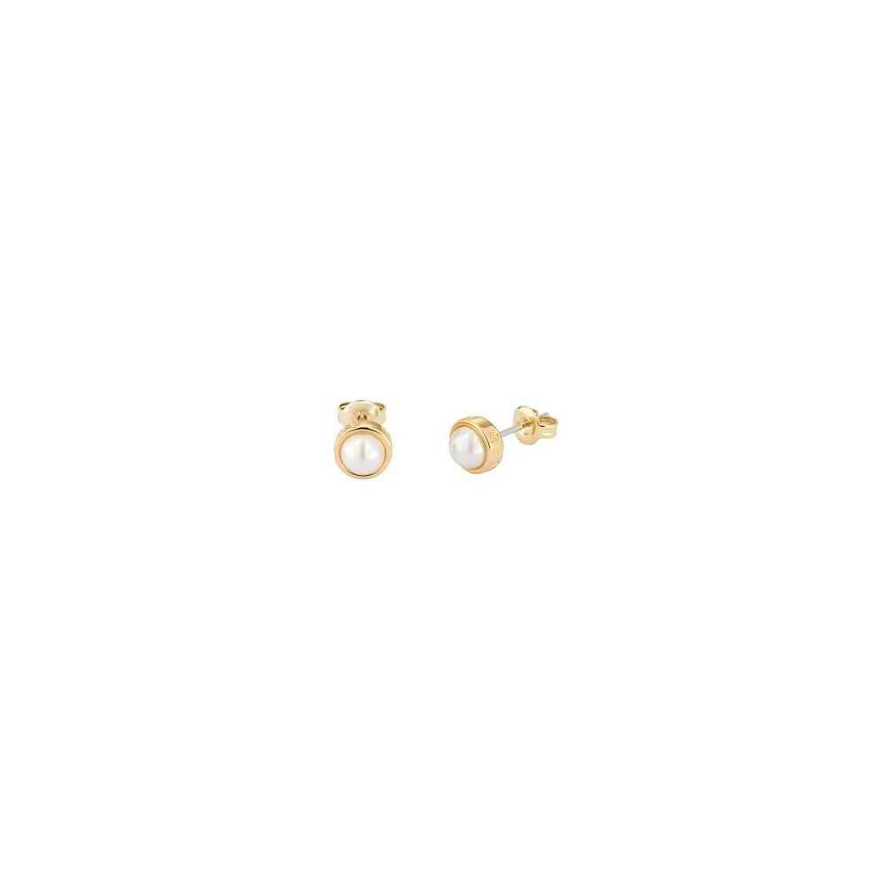 Ted Baker Sinaa Pearl Stud Earrings For Women (Gold Tone/Pearl)