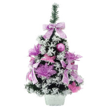 Christmas Concepts? 60cm (24") Frosted Christmas Tree With Baby Pink Decorations - Pre Decorated Christmas Tree