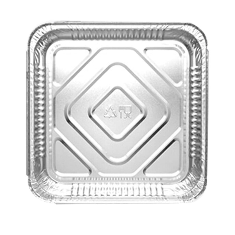 M1ss (Pack Of 100)- Large Aluminium Foil Tray 9 X 9 X 1.5 Inch Food Large Container With Lids Square Tin Foil Recyclable Aluminium Disposable Pan Catering