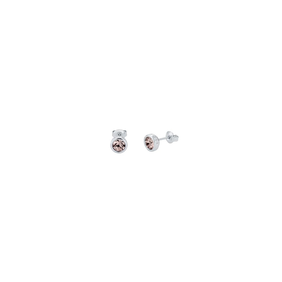 Ted Baker Sinaa Crystal Stud Earrings For Women (Silver/Pink Crystal)