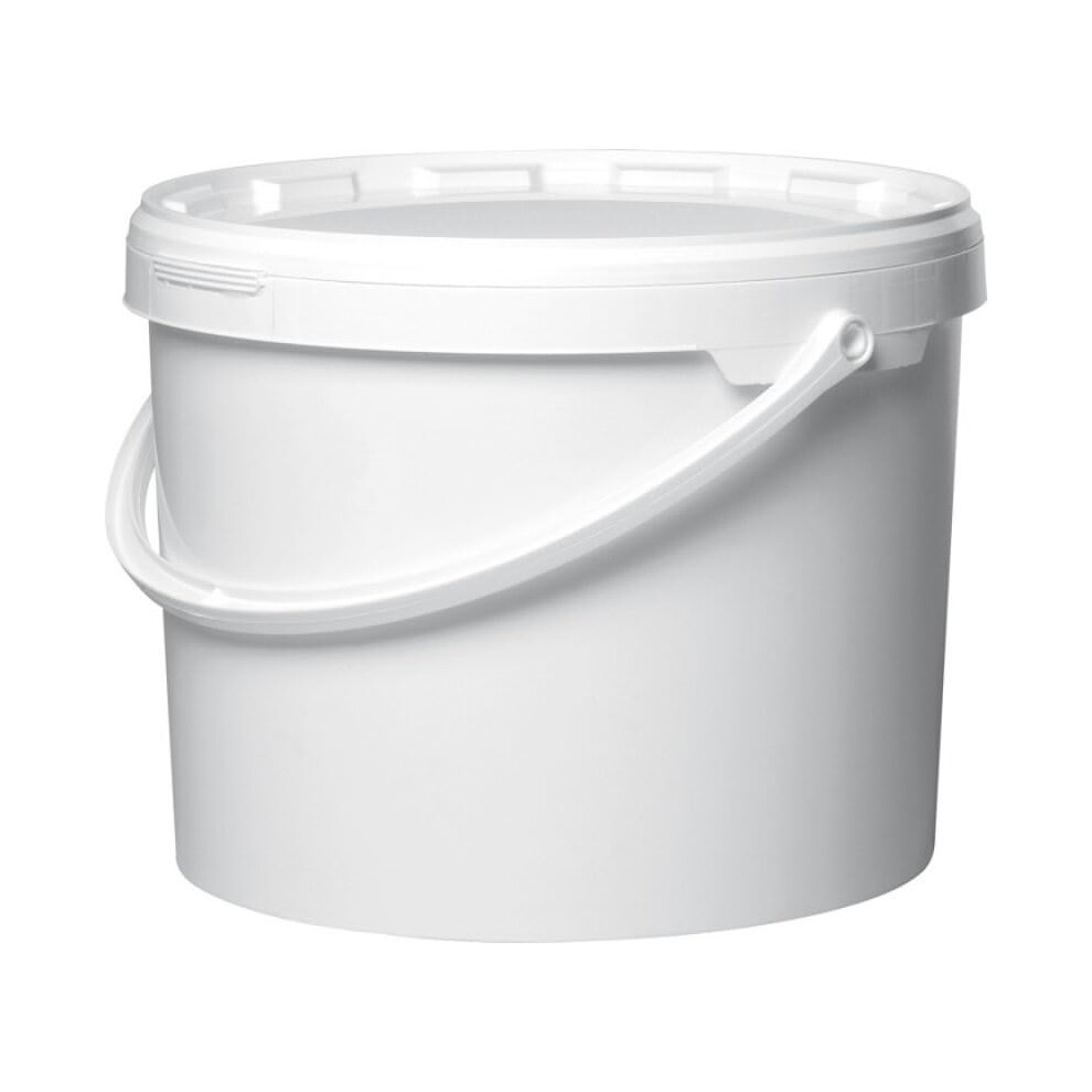 UK GROW Premium - 5 Litre x 10 Buckets - White - Bucket with Lid - Pack of 10 - Food-Grade, Secure Tamper Lid, Durable Construction, Plastic Handle