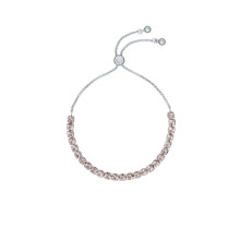 Ted Baker Melrah Crystal Adjustable Tennis Bracelet for Women (Silver/Vintage Rose Crystal)