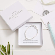 ANGEL & DOVE 'Memories' Silver Heart Beaded Bracelet - Sympathy Gift with Bag & Card