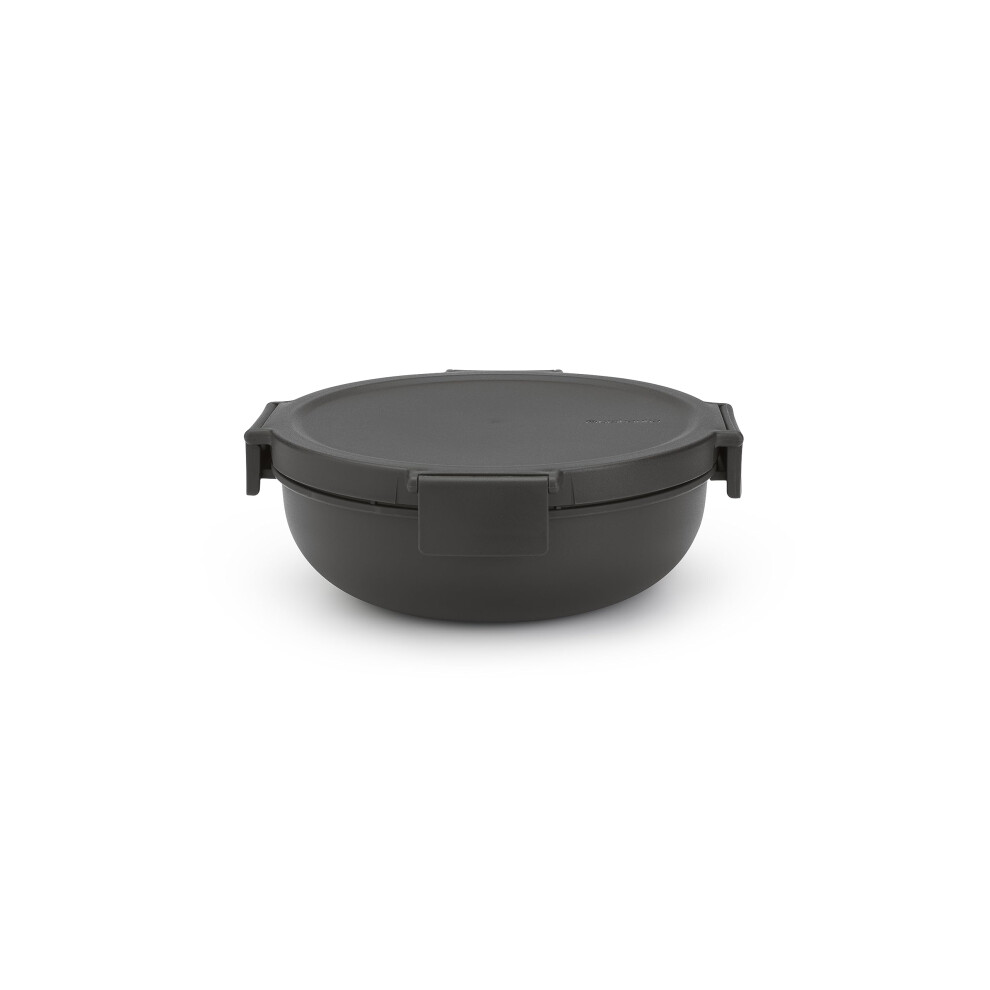 Brabantia - Make & Take Salad Bowl 1.3L - Removable Tray For Toppings & Dressing - Airtight Closure - Leakproof - Secure Click Closing - Suitable For