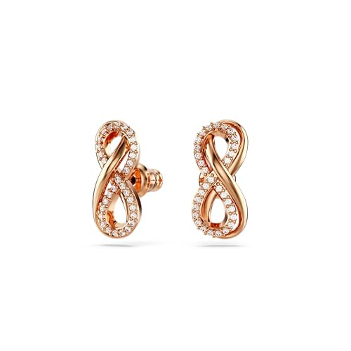 Swarovski Swarovski Hyperbola stud earrings, Infinity, White, Rose gold-tone plated 1