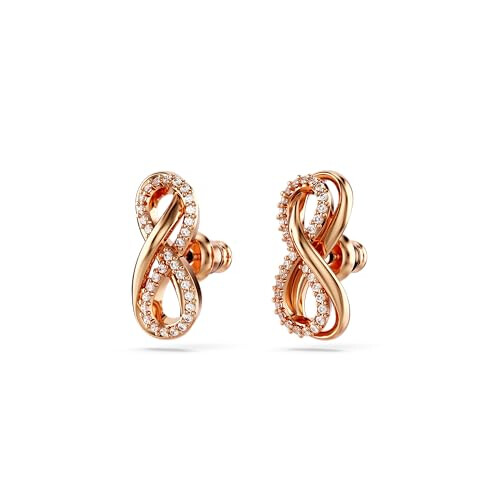 Swarovski Swarovski Hyperbola stud earrings, Infinity, White, Rose gold-tone plated 2
