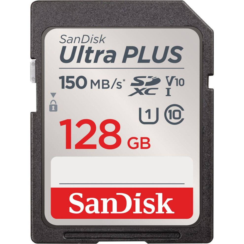 Sandisk Ultra Plus 128GB SDXC Memory Card V10 Class 10 up to 150 Mb/s